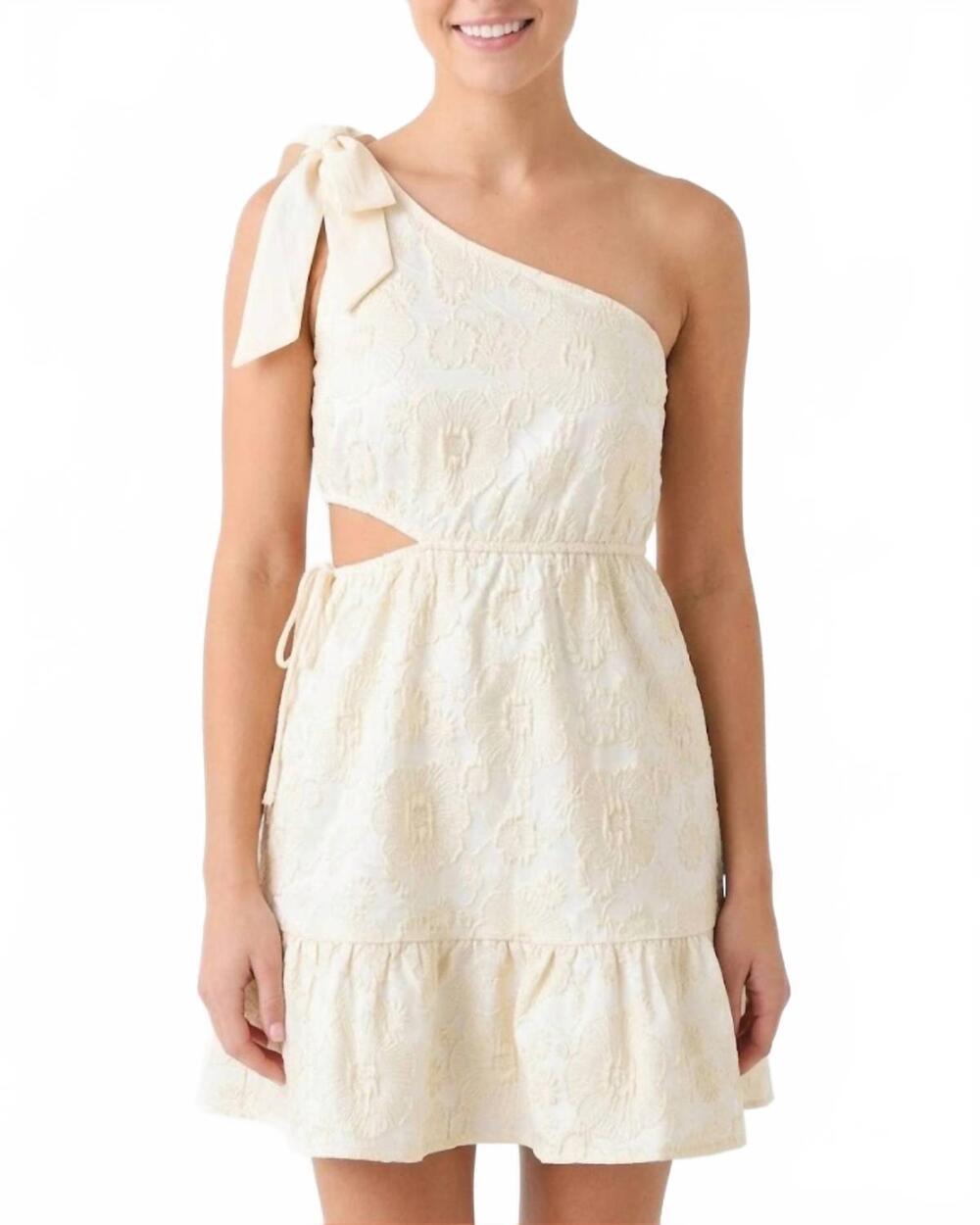 NEW DAY + MOON flirty floral mini dress in white